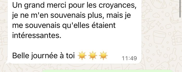 Message d'une cliente de L'Enquête