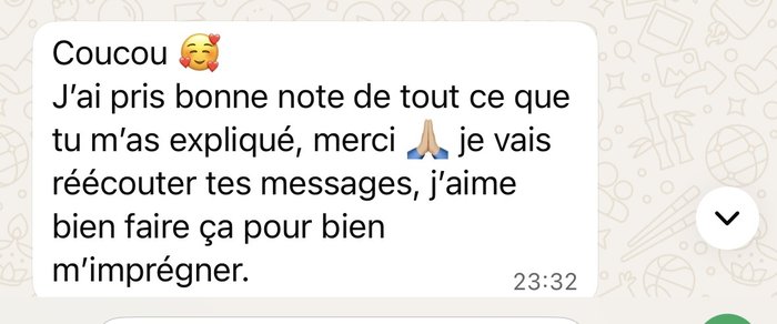 Message d'une cliente de L'Enquête