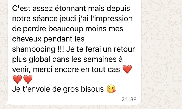Message d'une cliente de L'Enquête